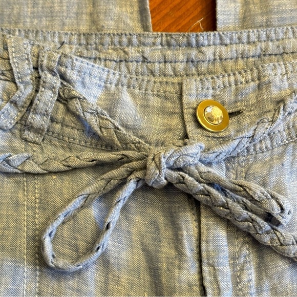 INC International Concepts Linen Pants Size 8 Blue Straight Leg - Picture 7 of 15